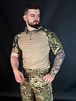 Тактичний літній чоловічий убакс мультикам із коротким рукавом кулпас, Штурмова сорочка bacs з липучками зсу