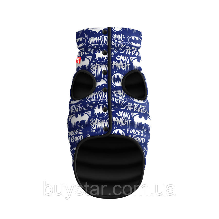 Курточка для собак WAUDOG Clothes з малюнком "Бетмен біло-блакитний", M45, В 61-65 см, С 38-42 см, фото 1