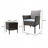 Набір садових меблів з подушками XL-NM-04 NATURALNY БЕЖЕВИЙ Садові меблі стіл і 2 крісла, фото 6