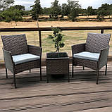 Набір садових меблів з подушками XL-NM-04 GREY СІРИЙ Садові меблі стіл і 2 крісла, фото 9