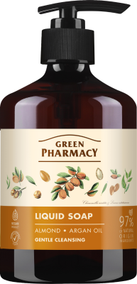 Рідке мило з дозатором Green Pharmacy Мигдаль та арганова олія 460 мл