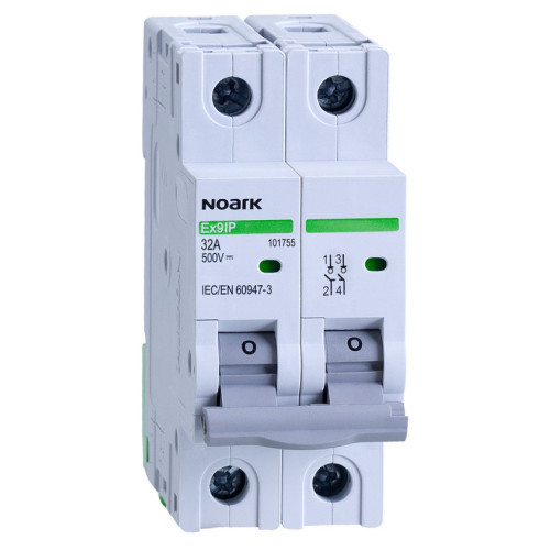 DC Вимикач навантаження 2P 32A Ex9IP 500V DC для PV систем NOARK 101755