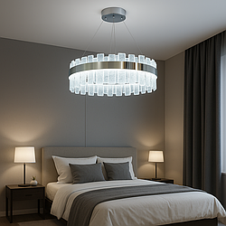 Led люстра підвісна у вітальню Diasha 140W до 20 м² колір Хром 817/600CH