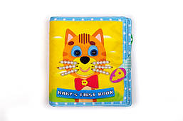 М`яка книга АНГЛ Baby first book КОШЕНЯ, 6+ міс. / КНИЖКИЙ ХМАРОМОС