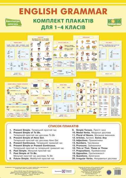 Англійська граматика. Комплект плакатів для 1-4 класів. / Косован О. / ПІП