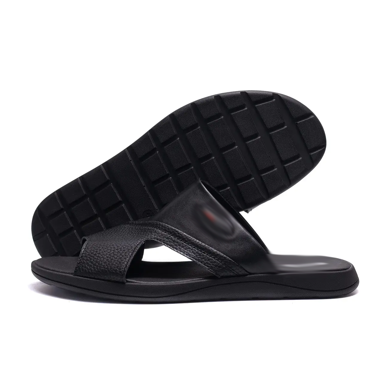 Чоловічі шкіряні літні шльопанці-сланці E-series Black