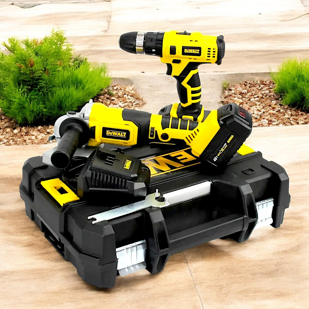 Комплект 2в1 Деволт Набір акумуляторний 2в1 DeWalt 36V Кутова шліфувальна машина DCG413 + Шуруповерт DCD771