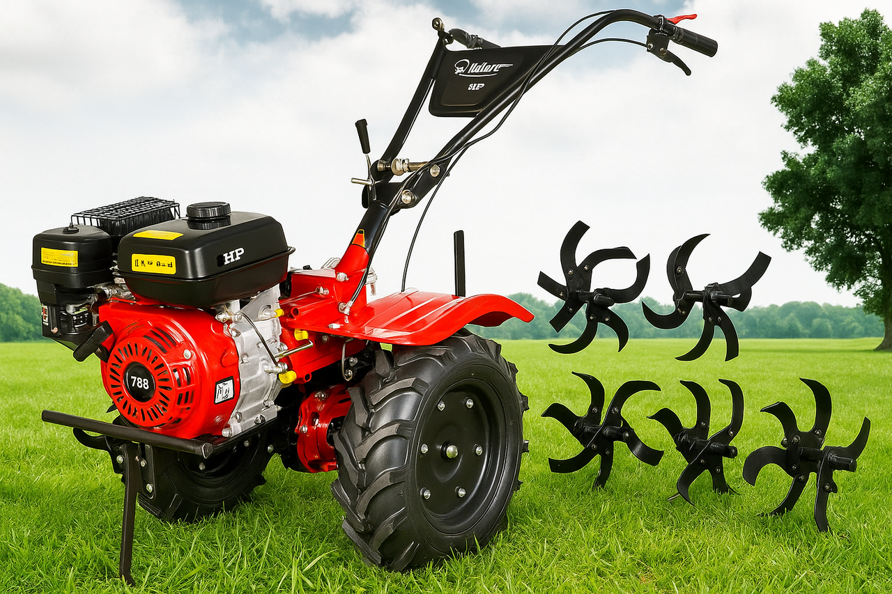 Культиватор бензиновий 7 к.с CEDRUS 800-M колесо 8", фото 1