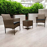 Набір садових меблів з подушками XL-NM-04 JASNY BRAZ СВІТЛО КОРИЧНЕВИЙ Садові меблі стіл і 2 крісла, фото 5
