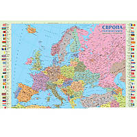 Карта Європи політична М1: 10 000000, 65*45 см., картон/ламінація / ІПТ