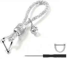 Брелок для автоключів із серцем сірий