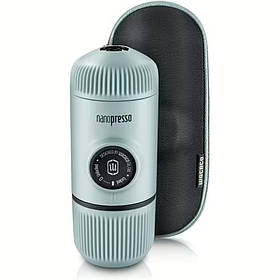 Портативна еспресо-кавоварка Wacaco Nanopresso блакитна з чохлом