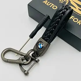 Плетений брелок для автоключей з логотипом автомобіля BMW