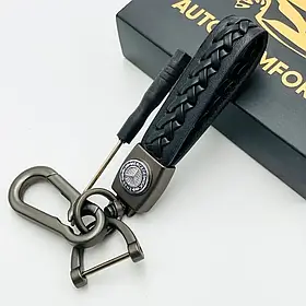 Брелок для автоключей з натуральної шкіри з двома кріпленнями і логотипом авто Mercedes-Benz