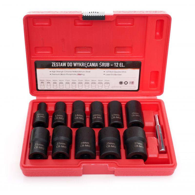 Набір головок для пошкоджених гайок для майстерні 1/2" 12ел Kraft&Dele KD11792