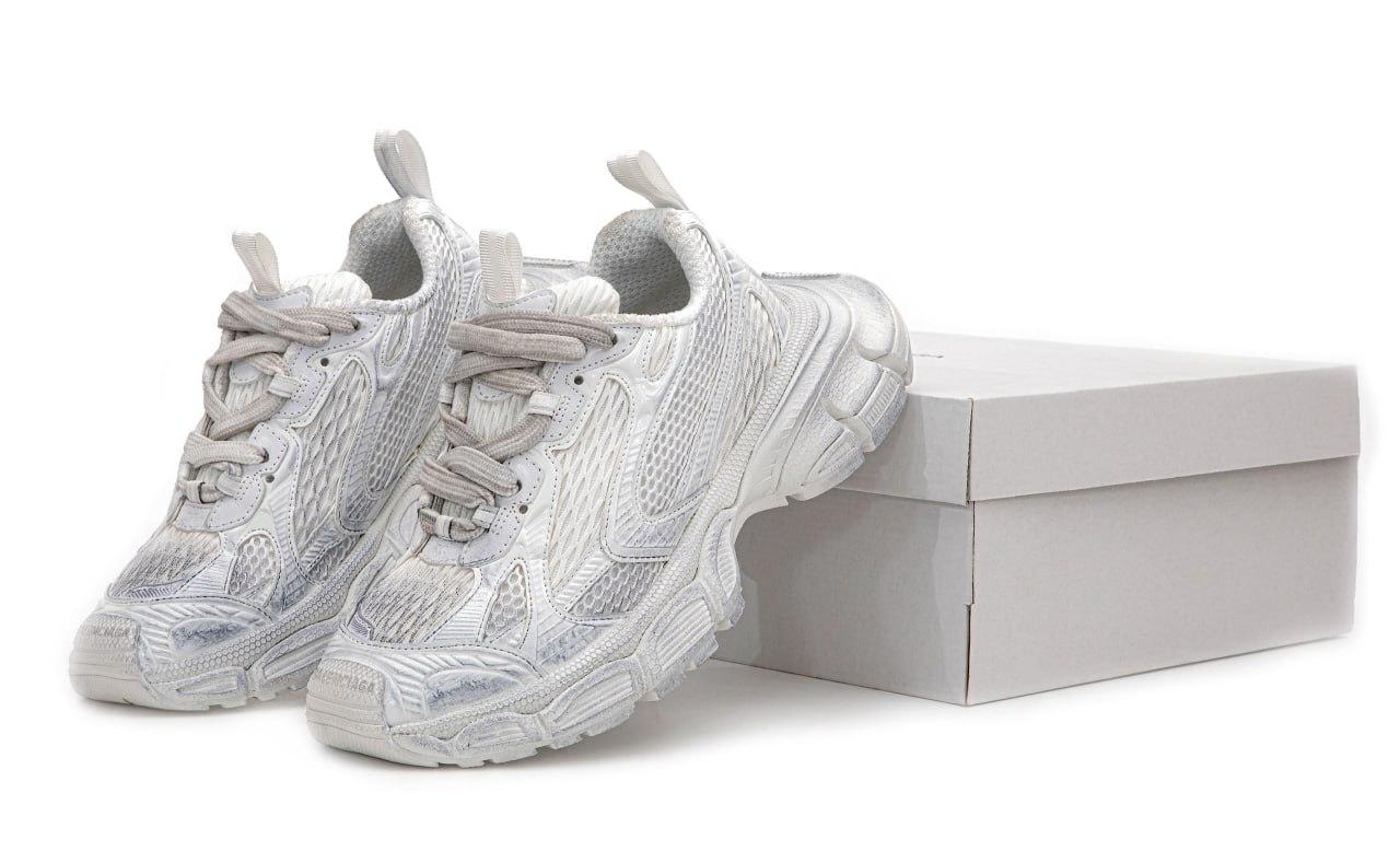 Кросівки Balenciaga 3XL White Silver Білі Взуття Баленсіага текстиль демісезон унісекс, фото 1