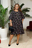 Літнє легке плаття великих розмірів зі штапелю з квітковим принтом (р.50-60). Арт-4693/28, фото 4