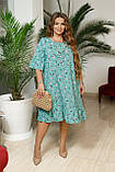 Літнє легке плаття великих розмірів зі штапелю з квітковим принтом (р.50-60). Арт-4693/28, фото 7