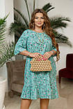 Літнє легке плаття великих розмірів зі штапелю з квітковим принтом (р.50-60). Арт-4693/28, фото 8