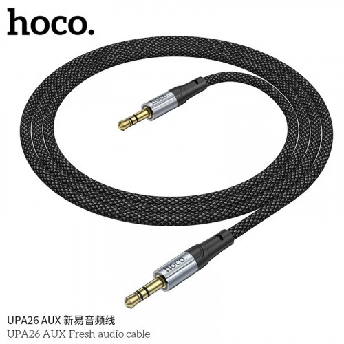 Аудіокабель НОСО UPA26 AUX Fresh audio cable 1м Чорний, фото 1