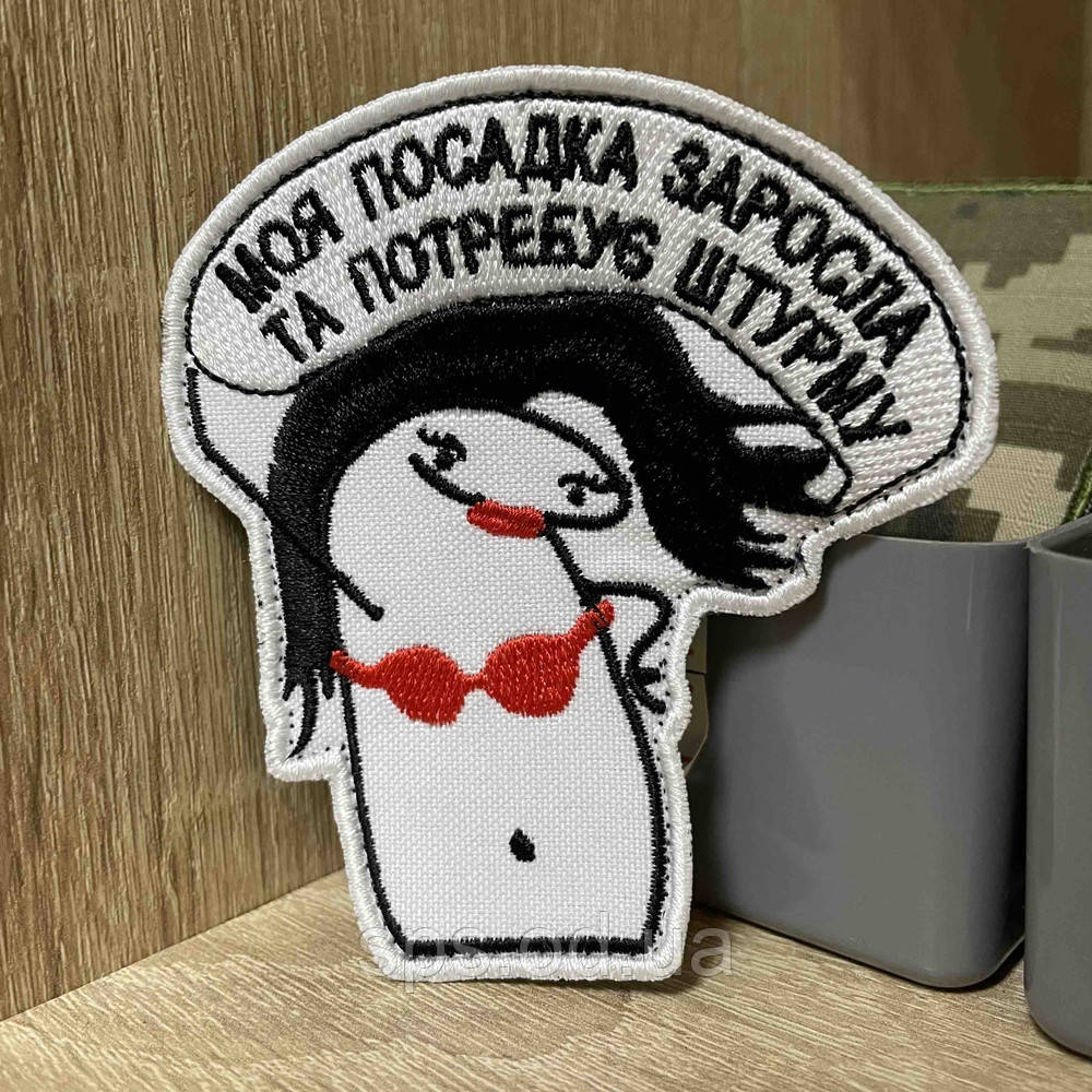№483 Шеврон «Моя посадка заросла та потребує штурму» 9*8 см