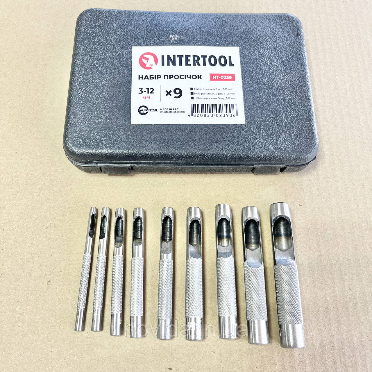 Набір просічок 9 од., 3-12 мм INTERTOOL HT-0239, фото 1