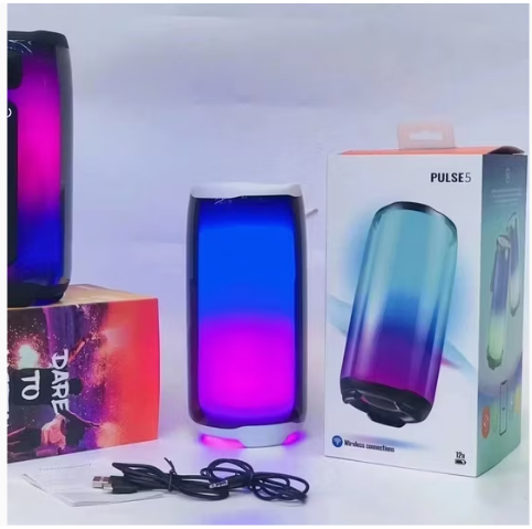 Портативна колонка Bluetooth Pulse 5 чорна бездротова акустика з підсвіткою і мікрофоном 8 Вт