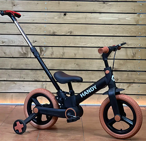 Дитячий складаний велосипед-трансформер із батьківською ручкою 5 в 1 на алюмінієвій рамі Corso Handy Чорний