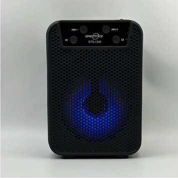 Портативна бездротова колонка з RGB підсвіткою GTS-1345 чорна