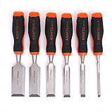 Набір столярних стамесок 250 мм 6-38 мм для різьблення по дереву 6 шт Kraft&Dele KD11772, фото 2