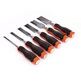 Набір столярних стамесок 250 мм 6-38 мм для різьблення по дереву 6 шт Kraft&Dele KD11772, фото 6