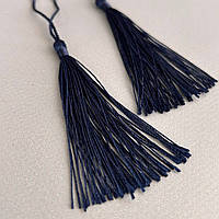 Декоративні китиці для рукоділля 13 см - синій темний