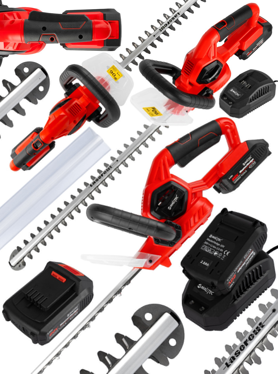 Акумуляторний тример для стрижки живоплоту з лазерним різанням 20 в Maltec 111400, фото 1