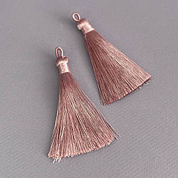 Шовкові китиці для сережок 8 см - пудровий