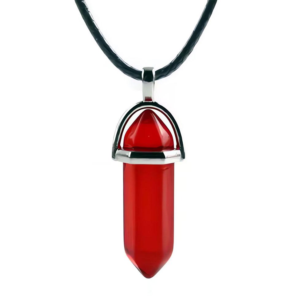 Кулон из Червоного кварцу в комплекті зі шнурочком, фото 1