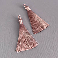 Шовкові китиці для сережок 8 см - пудровий