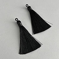 Шовкові китиці для сережок 8 см - чорний