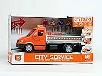 Машинка Wenyi Дорожня служба з дорожніми знаками, 25 см, помаранчева WY593B, фото 3