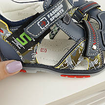 Сині босоніжки для хлопчика із закритим задником і носком Tomm серія Ортопед, фото 4