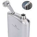 Титанова фляга для міцних алкогольних напоїв Boundless Voyage 200 мл з титановими чарками 2 шт та лійка в чохлі, фото 7