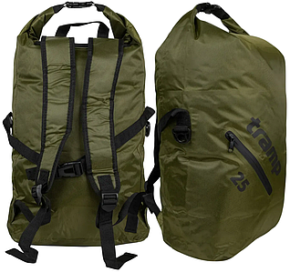 Герморюкзак Tramp UTRA-256 Diamond Rip-Stop PVC Olive, 25 л | Легкий водонепроникний транспортний герметичний рюкзак
