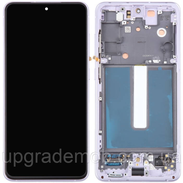 Дисплей модуль тачскрин Samsung G990 Galaxy S21 FE 5G чорний OLED з рамкою лавандового кольору Lavender, фото 1