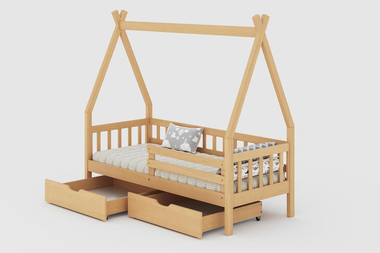 Ліжко букове дитяче Хатинка (односпальне)