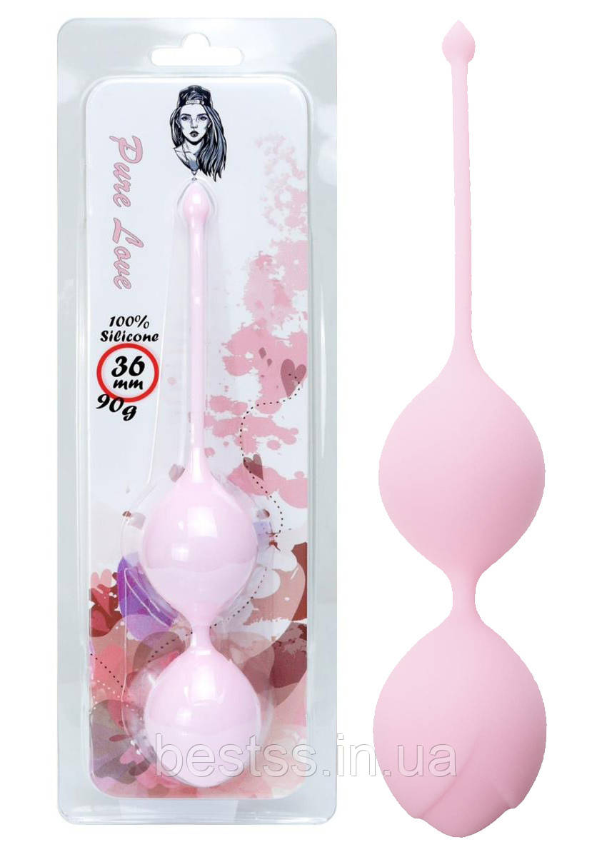 Силіконові вагінальні кульки для вправ Кегеля Silicone Kegel Balls Light Pink, 36 мм, 90 г