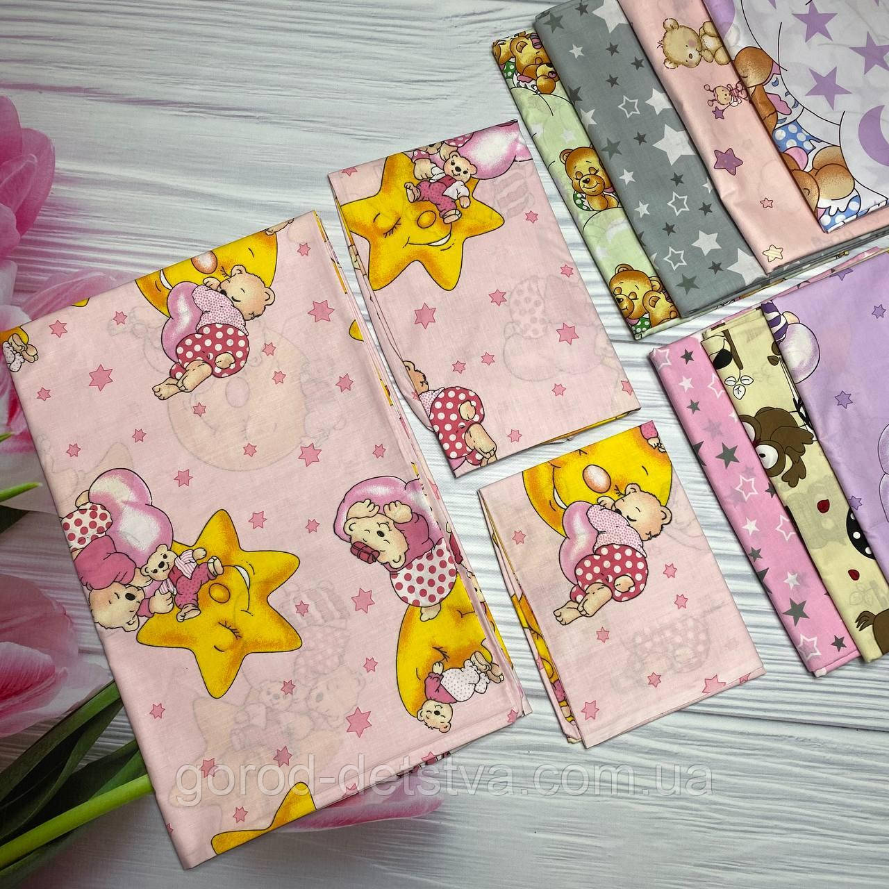 Комплект постільної білизни Qvatro Gold в дитяче ліжечко 120*60 см наволочка підковдра простирадло, фото 1