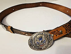 Вінтажний шкіряний ремінь і пряжка USA