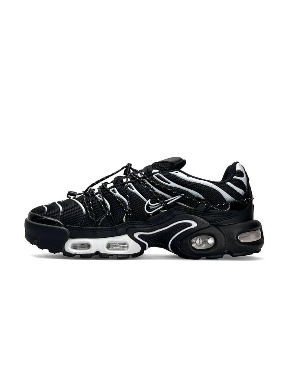 Чоловічі кросівки Nike Air Max Plus TN Lace Toggle White Black, кеди Найк шкіра текстиль сітка 41
