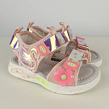 Дитячі босоніжки для дівчинки з миготливою підошвою та липучками ТМ Tomm, фото 2