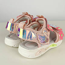 Дитячі босоніжки для дівчинки з миготливою підошвою та липучками ТМ Tomm, фото 3