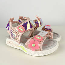 Дитячі босоніжки для дівчинки з миготливою підошвою та липучками ТМ Tomm, фото 4